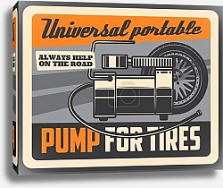 Постер Шиномонтаж автосервиса, ретро-постер