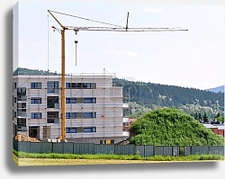 Постер Кран на фоне строящегося дома