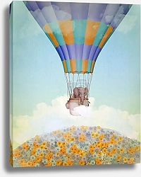 Постер Слон в воздушном шаре