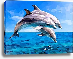 Постер Дельфины, вектор