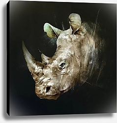 Постер Иллюстрация головы носорога