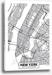 Постер Vector poster map city New York