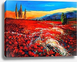 Постер Маковые поля после заката