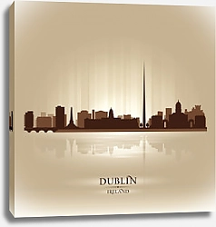 Постер Дублин, Ирландия. Силуэт города