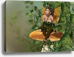 Постер Эльф на грибе