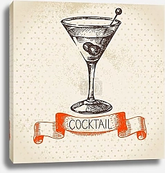 Постер Иллюстрация с коктейлем космополитан