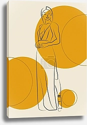 Постер Abstract minimalist illustration with linear woman body
