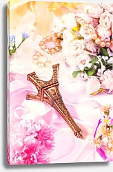 Постер Эйфелева башня, сувенир, цветы, ленты и украшения
