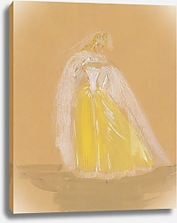 Постер Берар Кристиан Amphitryon – maquette de costume – robe jaune, cape blanche