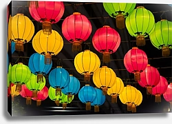 Постер Бумажные китайские фонарики