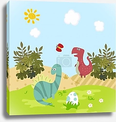 Постер Funny cartoon dinosaurs