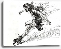 Постер Roller skater in motion