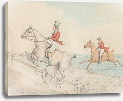 Постер Олкен Генри (охота) Two Riders Taking a Double Fence
