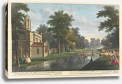 Постер Доновелл Джон Вид на заднюю часть Кассины и часть реки Серпентайн, заканчивающуюся каскадом в саду графа Берлингтона в Чизвике.