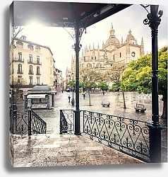 Постер Испания. Плаза Майор в Сеговии. 