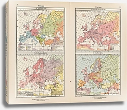 Постер Фридрих Эрнст Europa; Volkerkarte, Bevolkerungsdichte