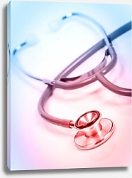 Постер Красивый стетоскоп с розово-голубым оттенком
