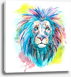 Постер Акварельный портрет льва