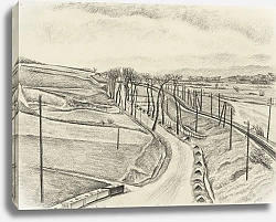 Постер Хенриет Хенк Landschap met weg en trambaan