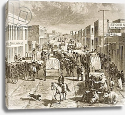 Постер Школа: Английская 19в. Street in Denver, Colorado, from 'American Pictures', published by The Religious Tract Society, 1876
