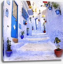 Постер Улица в синем городе Шефшауэн, Марокко