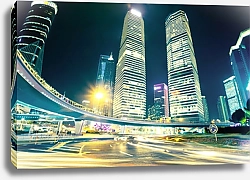 Постер Китай, Шанхай. Огни ночного города