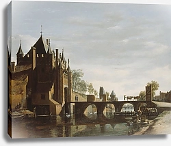 Постер Беркхейде Геррит De grote houtpoort te Haarlem.