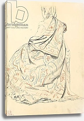 Постер Репин Илья Study for 'A Parisian Cafe': A Seated Woman's Dress from Behind, c. 1872-1875