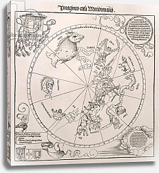Постер Дюрер Альбрехт Map of the Southern Sky, with representations of constellations, decorated, 1515