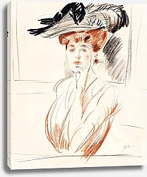 Постер Хеллеу Поль La dame au chapeau aux plumes