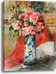 Постер Ренуар Пьер (Pierre-Auguste Renoir) Roses and Peonies in a Vase