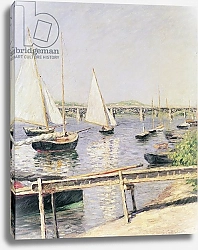 Постер Кайботт Гюстав (Gustave Caillebotte) Sailing boats at Argenteuil, c.1888