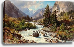 Постер Варрон Иоганн A view of the Ankogel near Bad Gastein