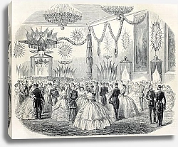 Постер French army ball at Cremona's city hall, Italy. Original, from drawing of Janet-Lange, published on 