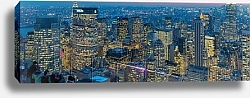 Постер Вид на ночной Манхэттен, Нью-Йорк