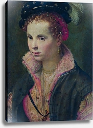 Постер Неизвестен Портрет леди в шляпе с перьями