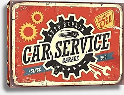 Постер Автосервис, винтажная ржавая вывеска
