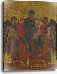 Постер Дева Мария с ребенком, окруженная двумя ангелами