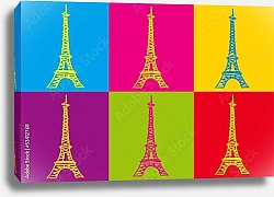 Постер Эйфелева башня на разноцветном фоне