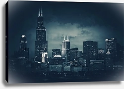 Постер Тёмный горизонт города Чикаго