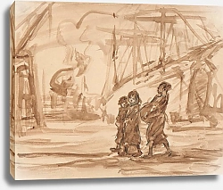 Постер Мигем Юджин Ван Kinderen bij een dok