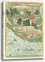 Постер Тестю Гульем (карты) Fol.54v Map of Florida, from 'Cosmographie Universelle', 1555 Постер Тестю Гульем (карты) Fol.54v Map of Florida, from 'Cosmographie Universelle', 1555