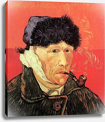Постер Ван Гог Винсент (Vincent Van Gogh) Автопортрет с перевязанным ухом и трубкой Постер Ван Гог Винсент (Vincent Van Gogh) Автопортрет с перевязанным ухом и трубкой
