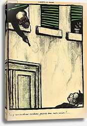 Постер Валлоттон Феликс A bourgeois fires from his window on a passerby, 1902 Постер Валлоттон Феликс A bourgeois fires from his window on a passerby, 1902