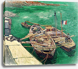 Постер Ван Гог Винсент (Vincent Van Gogh) Landing Stage with Boats, 1888 Постер Ван Гог Винсент (Vincent Van Gogh) Landing Stage with Boats, 1888