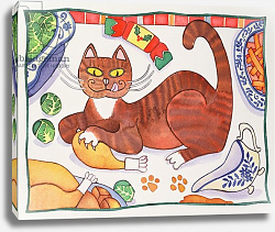 Постер Бакстер Кэти (совр) Christmas Cat and the Turkey Постер Бакстер Кэти (совр) Christmas Cat and the Turkey