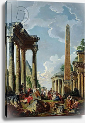 Постер Панини Джованни Паоло Architectural Capriccio with a Preacher in the Ruins, c.1745 Постер Панини Джованни Паоло Architectural Capriccio with a Preacher in the Ruins, c.1745
