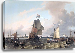 Постер The warship 'Brielle' on the Maas before Rotterdam Постер The warship 'Brielle' on the Maas before Rotterdam