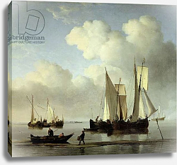 Постер Вельде Вильям A Wijdship, a keep and other shipping in calm Постер Вельде Вильям A Wijdship, a keep and other shipping in calm