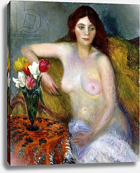 Постер Глакенс Уильям Джеймс nude with Tulips, Постер Глакенс Уильям Джеймс nude with Tulips,
